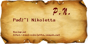 Paál Nikoletta névjegykártya